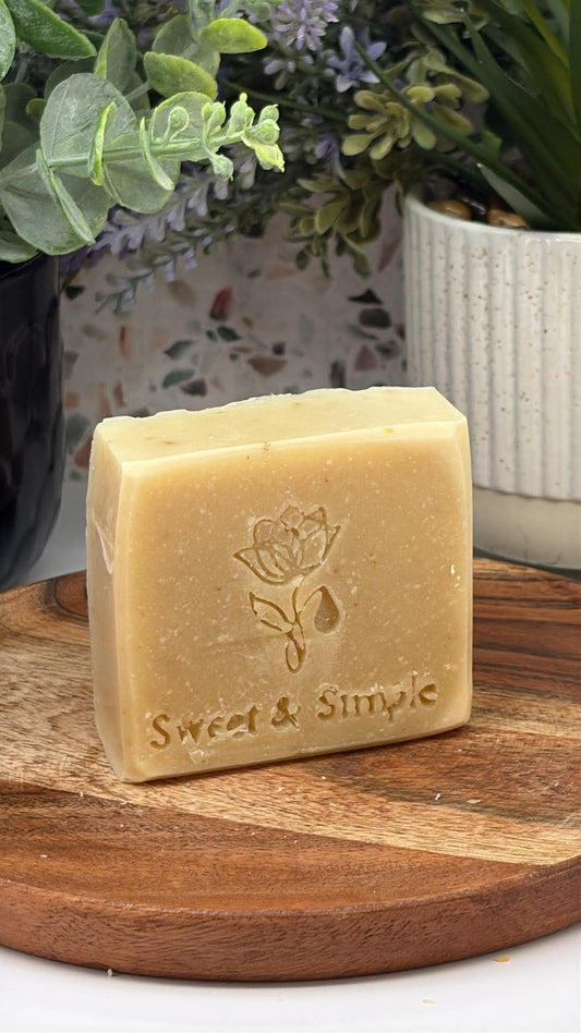 Oatmeal and Molasses handmade cold-process soap bar — Sweet & Simple Soap, Maine